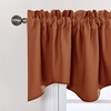 NICETOWN Blackout Floral Kitchen Valances for Windows 52 x 18 Inch Length(Burnt Orange)