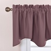 NICETOWN Blackout Floral Kitchen Valances for Windows 52 x 18 Inch Length(Dry Rose)