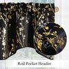 NICETOWN Blackout Floral Kitchen Valances for Windows 52 x 18 Inch Length(Floral Print Black)