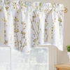 NICETOWN Blackout Floral Kitchen Valances for Windows 52 x 18 Inch Length(Floral Print White)