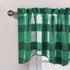 NICETOWN Blackout Floral Kitchen Valances for Windows 52 x 18 Inch Length(Green & White)