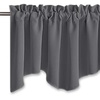 NICETOWN Blackout Floral Kitchen Valances for Windows 52 x 18 Inch Length(Grey)