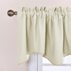 NICETOWN Blackout Floral Kitchen Valances for Windows 52 x 18 Inch Length(Light Beige)