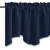 NICETOWN Blackout Floral Kitchen Valances for Windows 52 x 18 Inch Length(Navy)