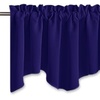 NICETOWN Blackout Floral Kitchen Valances for Windows 52 x 18 Inch Length(Navy Blue)