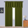 NICETOWN Blackout Floral Kitchen Valances for Windows 52 x 18 Inch Length(Olive)