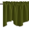 NICETOWN Blackout Floral Kitchen Valances for Windows 52 x 18 Inch Length(Olive)