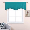 NICETOWN Blackout Floral Kitchen Valances for Windows 52 x 18 Inch Length(Peacock Teal)