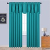 NICETOWN Blackout Floral Kitchen Valances for Windows 52 x 18 Inch Length(Peacock Teal)