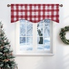 NICETOWN Blackout Floral Kitchen Valances for Windows 52 x 18 Inch Length(Red & White)