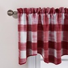 NICETOWN Blackout Floral Kitchen Valances for Windows 52 x 18 Inch Length(Red & White)