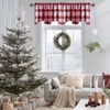 NICETOWN Blackout Floral Kitchen Valances for Windows 52 x 18 Inch Length(Red & White)