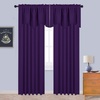 NICETOWN Blackout Floral Kitchen Valances for Windows 52 x 18 Inch Length(Royal Purple)