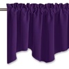 NICETOWN Blackout Floral Kitchen Valances for Windows 52 x 18 Inch Length(Royal Purple)