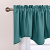 NICETOWN Blackout Floral Kitchen Valances for Windows 52 x 18 Inch Length(Sea Teal)