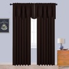NICETOWN Blackout Floral Kitchen Valances for Windows 52 x 18 Inch Length(Toffee Brown)