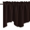 NICETOWN Blackout Floral Kitchen Valances for Windows 52 x 18 Inch Length(Toffee Brown)