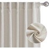NICETOWN Floral Linen Curtains 84 inches Long Pink Pattern Printed for Girls Bedroom Nursery, Boho Farmhouse Window Sheer Curtain Drapes Aesthetic Light Filtering Privacy 2 Panel Sets, 55″ W(Burlywood Birch)