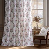 NICETOWN Floral Linen Curtains 84 inches Long Pink Pattern Printed for Girls Bedroom Nursery, Boho Farmhouse Window Sheer Curtain Drapes Aesthetic Light Filtering Privacy 2 Panel Sets, 55″ W(Z- Pink 2)