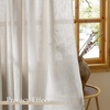 NICETOWN Floral Linen Curtains 84 inches Long Pink Pattern Printed for Girls Bedroom Nursery, Boho Farmhouse Window Sheer Curtain Drapes Aesthetic Light Filtering Privacy 2 Panel Sets, 55″ W(Burlywood Birch)