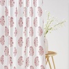 NICETOWN Floral Linen Curtains 84 inches Long Pink Pattern Printed for Girls Bedroom Nursery, Boho Farmhouse Window Sheer Curtain Drapes Aesthetic Light Filtering Privacy 2 Panel Sets, 55″ W(Z- Pink 1)