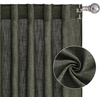 NICETOWN Floral Linen Curtains 84 inches Long Pink Pattern Printed for Girls Bedroom Nursery, Boho Farmhouse Window Sheer Curtain Drapes Aesthetic Light Filtering Privacy 2 Panel Sets, 55″ W(Greyish Moss)