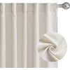 NICETOWN Floral Linen Curtains 84 inches Long Pink Pattern Printed for Girls Bedroom Nursery, Boho Farmhouse Window Sheer Curtain Drapes Aesthetic Light Filtering Privacy 2 Panel Sets, 55″ W(Fog Grey)