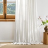 NICETOWN Floral Linen Curtains 84 inches Long Pink Pattern Printed for Girls Bedroom Nursery, Boho Farmhouse Window Sheer Curtain Drapes Aesthetic Light Filtering Privacy 2 Panel Sets, 55″ W(Vanilla)