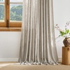 NICETOWN Floral Linen Curtains 84 inches Long Pink Pattern Printed for Girls Bedroom Nursery, Boho Farmhouse Window Sheer Curtain Drapes Aesthetic Light Filtering Privacy 2 Panel Sets, 55″ W(Taupe)