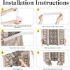 NICETOWN Glass Door Curtains Linen Blended, Farmhouse French Door Blinds Boho Print Privacy Window Treatment Covering for Patio Front Tieback Include, W26 x L72 inch, Greyish White, 1 Panel(Angora)