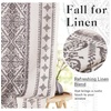 NICETOWN Glass Door Curtains Linen Blended, Farmhouse French Door Blinds Boho Print Privacy Window Treatment Covering for Patio Front Tieback Include, W26 x L72 inch, Greyish White, 1 Panel(Natural)