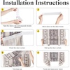 NICETOWN Glass Door Curtains Linen Blended, Farmhouse French Door Blinds Boho Print Privacy Window Treatment Covering for Patio Front Tieback Include, W26 x L72 inch, Greyish White, 1 Panel(Natural)