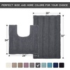 NICETOWN Grey Bathroom Contour Rug Sets, Extra Thick Bath Rugs for Bathroom, Soft Plush Chenille Shaggy Bath Mats, Living Room Bedroom Mats, Water Absorbent Floor Carpets (20 x 32 Plus 24 x 24 U)