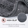 NICETOWN Grey Bathroom Rug, Extra Thick Indoor Outdoor Durable Doormat for Front Door, Anti-Slip Soft Plush Chenille Shaggy Bath Living Room Bedroom Mat, Water Absorbent Floor Carpet (1 PC, 47 x 17)