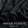 NICETOWN Grey Fleece Twin Blanket – 300GSM Soft Lightweight Plush Cozy Twin Blankets for Bed, Sofa, Couch, Travel, Camping, 60×80 inches(Black)