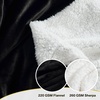 NICETOWN Grey Fleece Twin Blanket – 300GSM Soft Lightweight Plush Cozy Twin Blankets for Bed, Sofa, Couch, Travel, Camping, 60×80 inches(Sherpa & Fleece – Black)