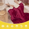 NICETOWN Grey Fleece Twin Blanket – 300GSM Soft Lightweight Plush Cozy Twin Blankets for Bed, Sofa, Couch, Travel, Camping, 60×80 inches(Sherpa & Fleece – Burgundy Red)