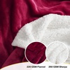 NICETOWN Grey Fleece Twin Blanket – 300GSM Soft Lightweight Plush Cozy Twin Blankets for Bed, Sofa, Couch, Travel, Camping, 60×80 inches(Sherpa & Fleece – Burgundy Red)