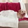 NICETOWN Grey Fleece Twin Blanket – 300GSM Soft Lightweight Plush Cozy Twin Blankets for Bed, Sofa, Couch, Travel, Camping, 60×80 inches(Sherpa & Fleece – Burgundy Red)