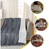 NICETOWN Grey Fleece Twin Blanket – 300GSM Soft Lightweight Plush Cozy Twin Blankets for Bed, Sofa, Couch, Travel, Camping, 60×80 inches(Sherpa & Fleece – Dark Grey)