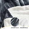 NICETOWN Grey Fleece Twin Blanket – 300GSM Soft Lightweight Plush Cozy Twin Blankets for Bed, Sofa, Couch, Travel, Camping, 60×80 inches(Sherpa & Fleece – Dark Grey)