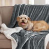 NICETOWN Grey Fleece Twin Blanket – 300GSM Soft Lightweight Plush Cozy Twin Blankets for Bed, Sofa, Couch, Travel, Camping, 60×80 inches(Sherpa & Fleece – Dark Grey)