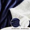 NICETOWN Grey Fleece Twin Blanket – 300GSM Soft Lightweight Plush Cozy Twin Blankets for Bed, Sofa, Couch, Travel, Camping, 60×80 inches(Sherpa & Fleece – Navy Blue)