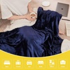 NICETOWN Grey Fleece Twin Blanket – 300GSM Soft Lightweight Plush Cozy Twin Blankets for Bed, Sofa, Couch, Travel, Camping, 60×80 inches(Sherpa & Fleece – Navy Blue)