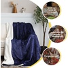 NICETOWN Grey Fleece Twin Blanket – 300GSM Soft Lightweight Plush Cozy Twin Blankets for Bed, Sofa, Couch, Travel, Camping, 60×80 inches(Sherpa & Fleece – Navy Blue)