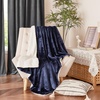 NICETOWN Grey Fleece Twin Blanket – 300GSM Soft Lightweight Plush Cozy Twin Blankets for Bed, Sofa, Couch, Travel, Camping, 60×80 inches(Sherpa & Fleece – Navy Blue)
