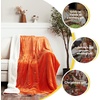 NICETOWN Grey Fleece Twin Blanket – 300GSM Soft Lightweight Plush Cozy Twin Blankets for Bed, Sofa, Couch, Travel, Camping, 60×80 inches(Sherpa & Fleece – Orange)