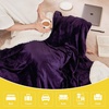 NICETOWN Grey Fleece Twin Blanket – 300GSM Soft Lightweight Plush Cozy Twin Blankets for Bed, Sofa, Couch, Travel, Camping, 60×80 inches(Sherpa & Fleece – Purple)