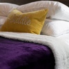 NICETOWN Grey Fleece Twin Blanket – 300GSM Soft Lightweight Plush Cozy Twin Blankets for Bed, Sofa, Couch, Travel, Camping, 60×80 inches(Sherpa & Fleece – Purple)