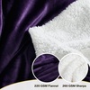 NICETOWN Grey Fleece Twin Blanket – 300GSM Soft Lightweight Plush Cozy Twin Blankets for Bed, Sofa, Couch, Travel, Camping, 60×80 inches(Sherpa & Fleece – Purple)